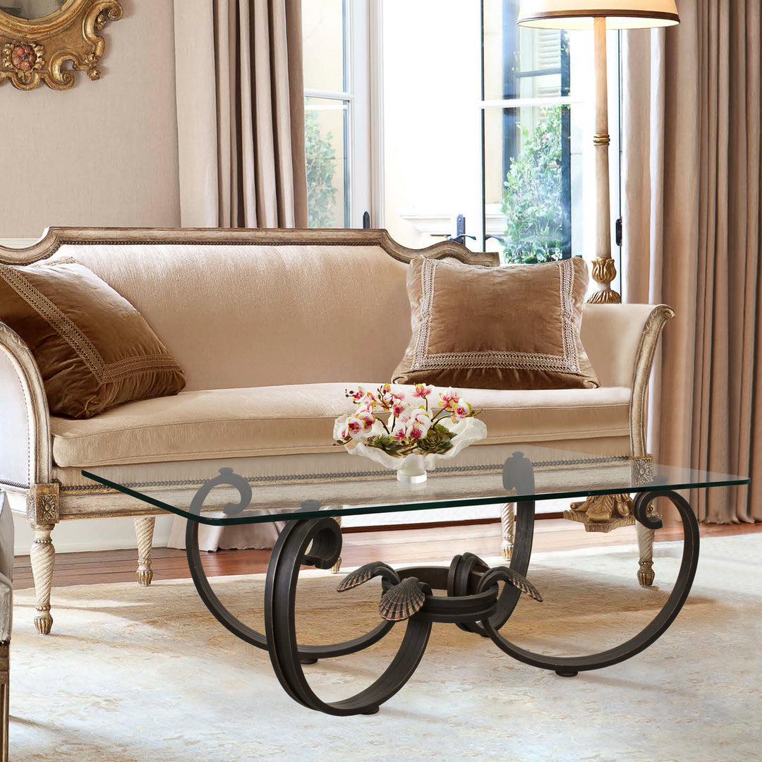 Perla sculptural metal coffee table with seashell-inspired design by Choufani