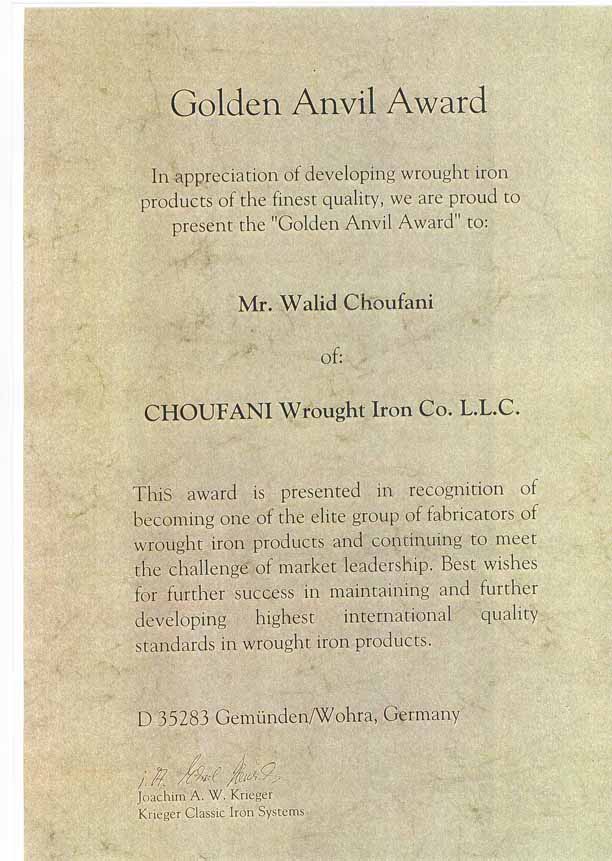 The Golden Anvil Award