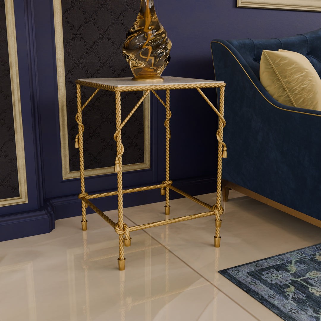 Cordelia side table with marble top zoom