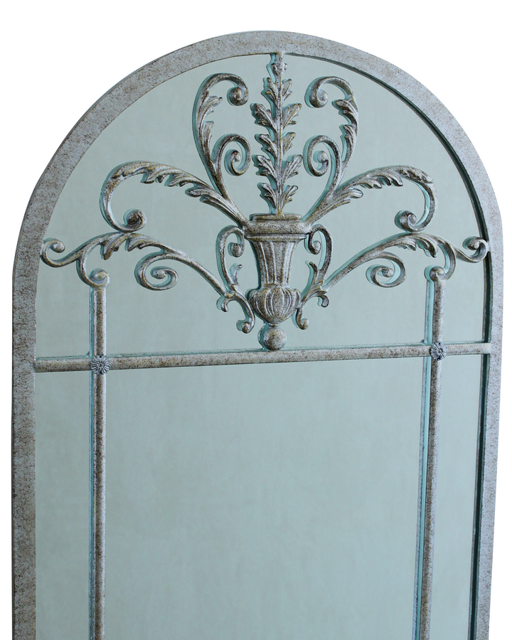 Texture and craftsmanship detail of Alina mirror’s classical frame