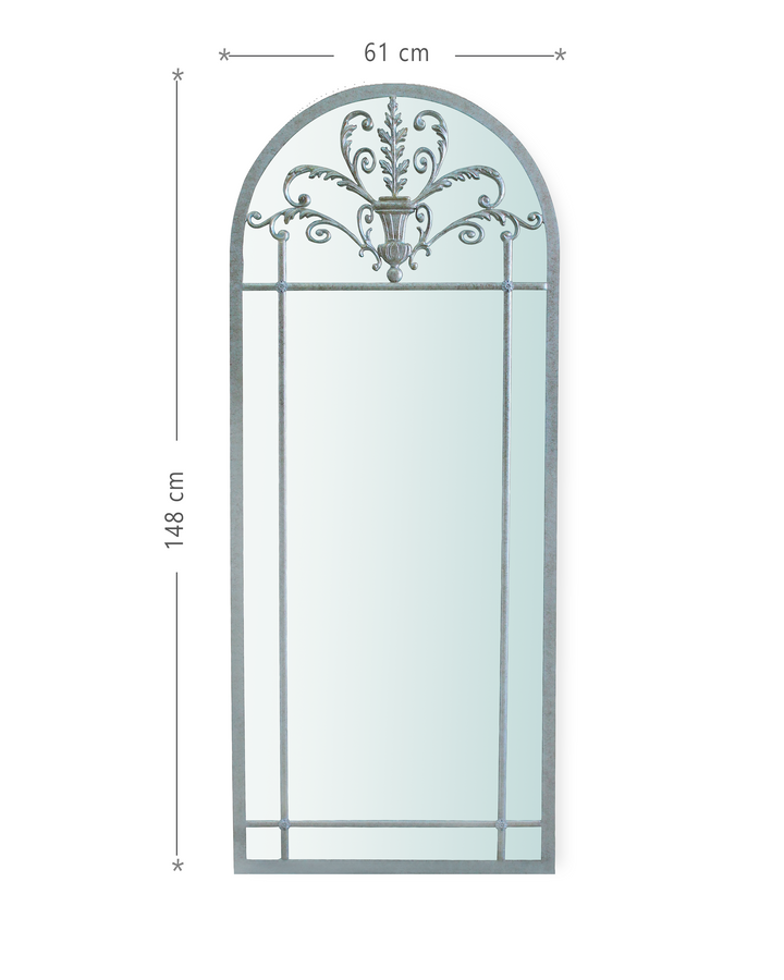 Product image of Alina mirror with height and width measurements labeled