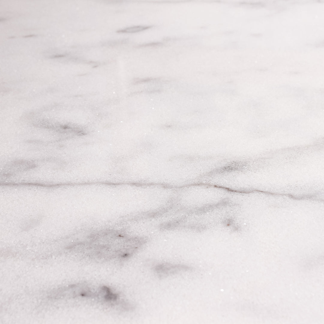 Close up of a white natural marble for a round entryway table
