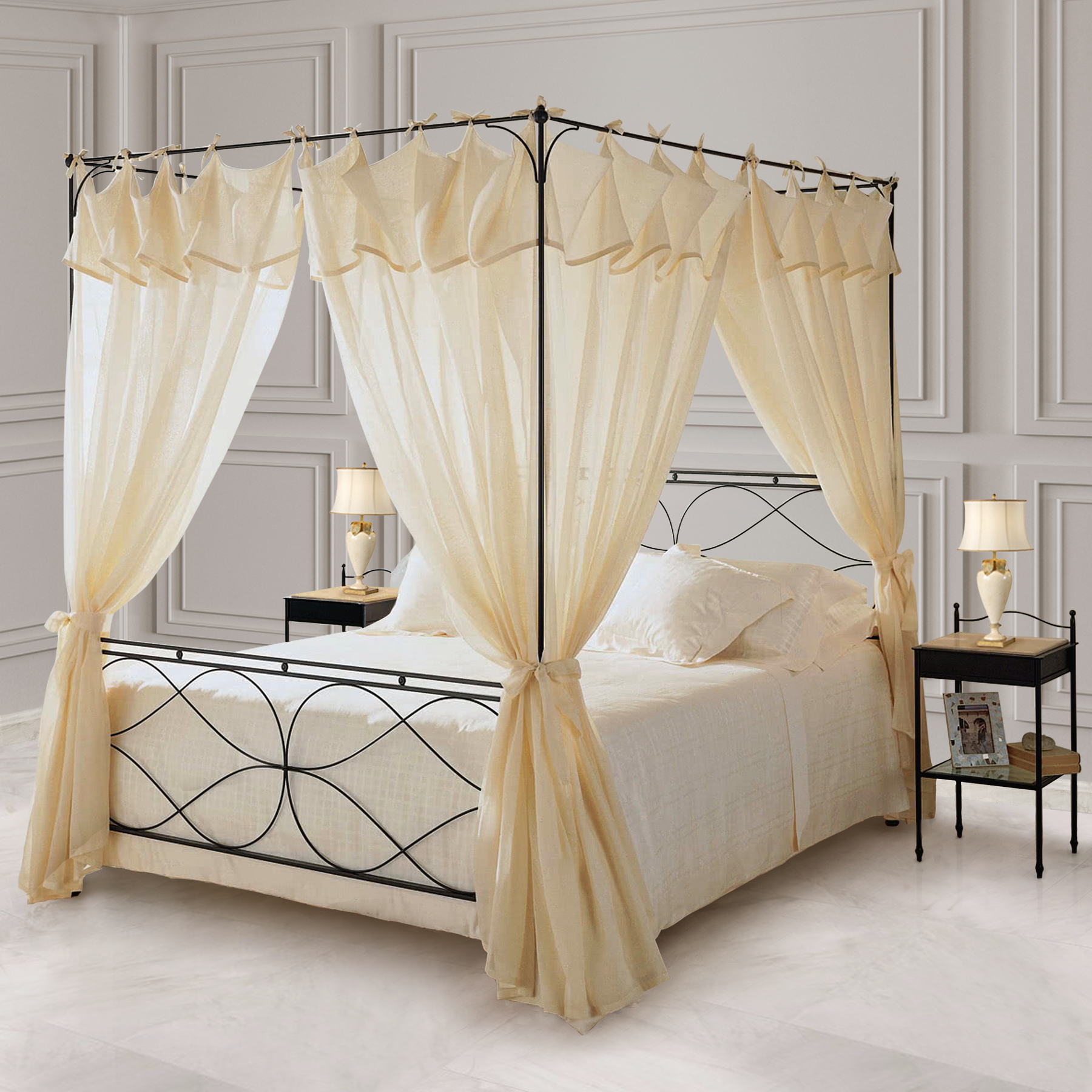 Canopy Double Iron Cot Malia Wrought Iron Canopy Bed – 180x200