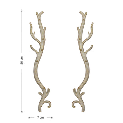 A pair of luxurious antique white pull handles inspired by antlers